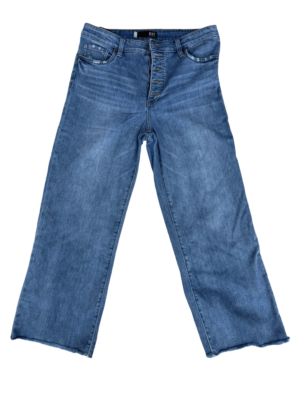 KUT from the Kloth Women’s 12 Straight Leg Jeans Medium Wash Raw Hem